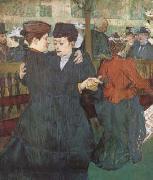 Henri de toulouse-lautrec Two Women Dancing at the Moulin Rouge (mk09) oil painting on canvas
